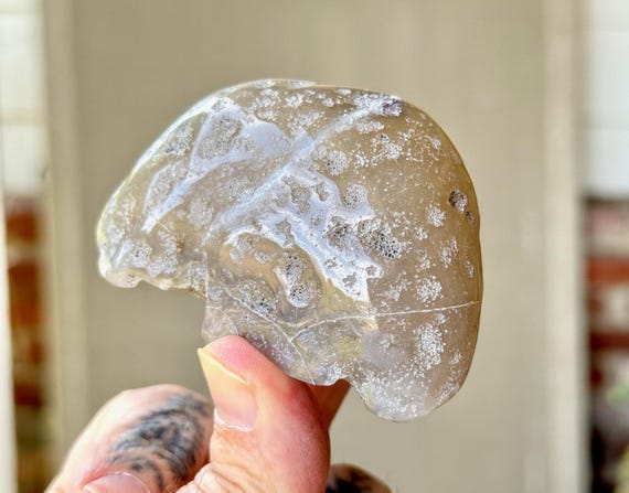 Enhydro Agate with Ancient Moving Water, 142g, Earth and Water Elements, Ocean Agate for Stability and Self-Reliance, Brazil S062