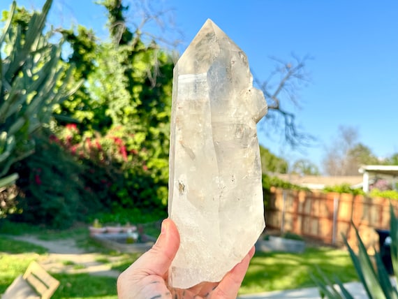 Massive Lightning Strike Quartz with Spectacular Clarity, 3.2 Kilo, 10.5" Tall, Rare Find, Amplify Prana and Chi, Diamantina, Brazil W067