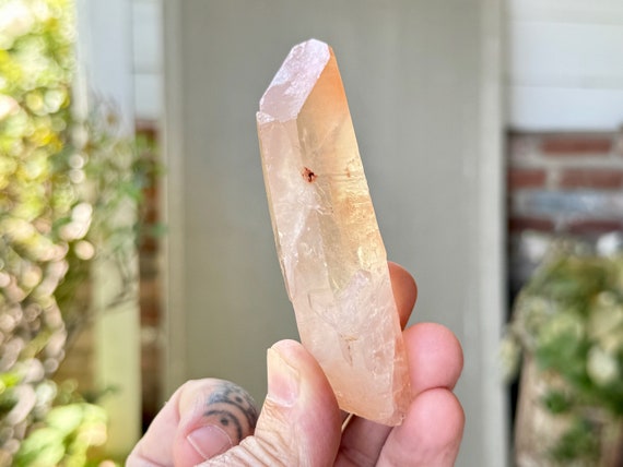 Coral Pink Lemurian Quartz, 115g, New Find, Serra do Cabral, Minas Gerais, Brazil P951