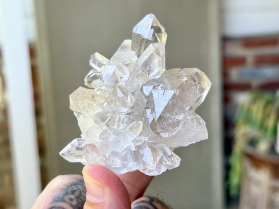 Cathedral Quartz Cluster, Self-Standing, 209g, Water Clear, Lightbrary Crystal, Akashic Records, Taquaraçu, Minas Gerais, Brazil W940