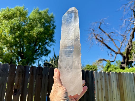 Lemurian Quartz, 11" Tall, Time Link & ET Double Termination, 2.5 Kilo, Serra do Cabral, Minas Gerais, Brazil V320