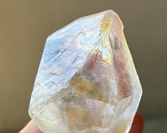Trigonic Dissolution Quartz, Water Clear, 110g, New Find, Spiritual Evolution & Transformation, Francisco Sa, Minas Gerais, Brazil A343