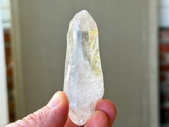 Russian Lemurian Quartz, Sacred Scribe with Record Keeper, Water Clear, 72g, Old Find, Ancient Wisdom, Yuzhnyi Quarry, Oblast, Russia A478