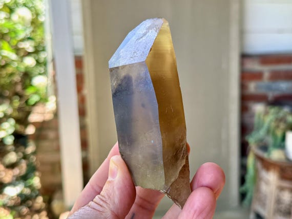 Pele's Dream Lemurian, Smoky Citrine, 242g, New Find, Shadow Work & Trauma Healing, Goias, Brazil A548