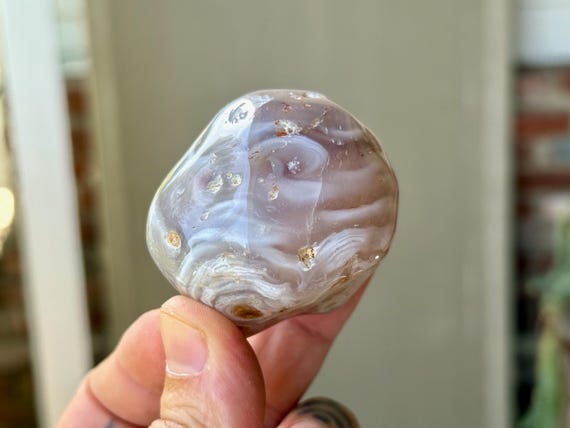 Enhydro Ocean Agate with Ancient Moving Water, 120g, Rare Find, Earth and Water Elements, Stability and Self-Reliance, Brazil V303