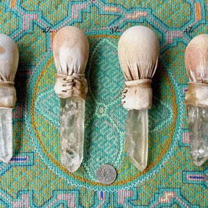 Shaman Rattle with Native Quartz Crystal, Handcrafted Andean Rattle, Shamanic Ceremony & Sound Healing, Handmade in Peru