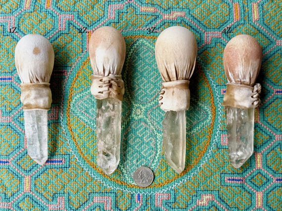 Shaman Rattle with Native Quartz Crystal, Handcrafted Andean Rattle, Shamanic Ceremony & Sound Healing, Handmade in Peru