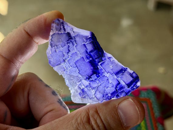 Purple Fluorite, Esperanza Mine, 82g, Old Find, Dream Crystal, Third Eye Chakra, Coahuila, Mexico A917