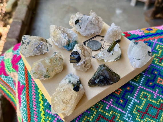 Unicorn Stone Lot, Smoky Quartz, Citrine, Blue & Green Tourmaline, 10 pcs, Coronel Murta, Minas Gerais, Brazil WS233