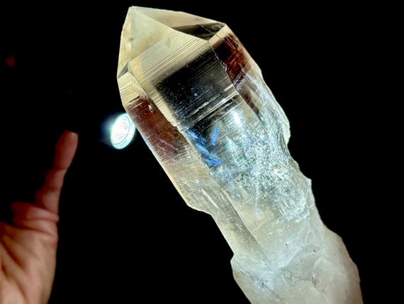 Blue Needle Lemurian Quartz, AAA Water Clear, 473g, New Find, Bahia, Brazil V182