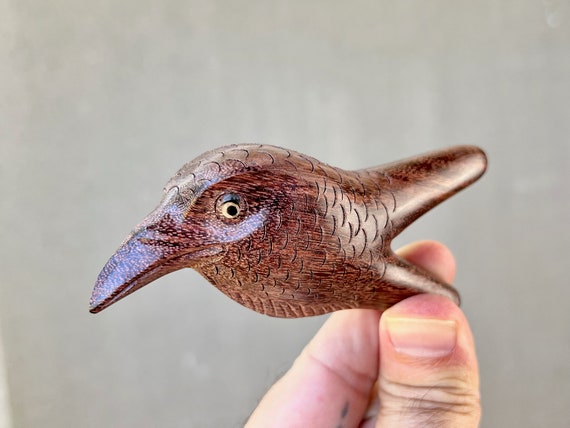 Bird Kuripe Pipe, Traditional Shamanic Applicator, Hand Carved from Natural Tamarind Wood
