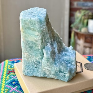Aquamarine, Self-Standing, 916g, Natural Raw Aquamarine, Emotional Cleansing & Expression, Bahia, Brazil V354