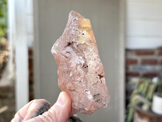 Ancient Sage Tangerine Dissolution Quartz with Hydrothermal Etchings, 257g, Spiritual Transformation & Evolution, Para, Brazil W685