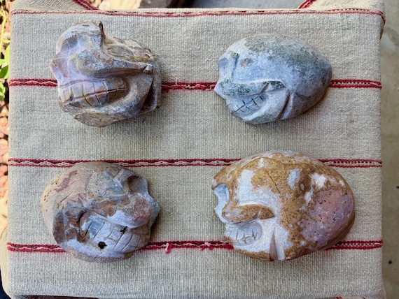Stone & Quartz Skull Geodes, Natural Formations, Choose ONE of Four, Hand Carved in Peru