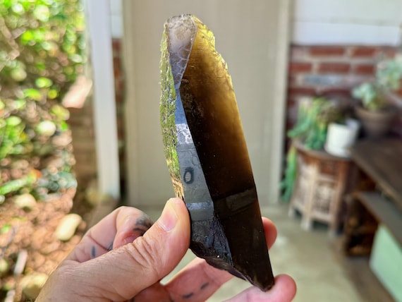 Pele's Dream Lemurian, Smoky Citrine, 304g, New Find, Shadow Work & Trauma Healing, Goias, Brazil V389