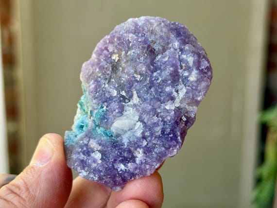 Purple Lepidolite & Blue Tourmaline, Unicorn Stone, 96g, Coronel Murta, Minas Gerais, Brazil B036
