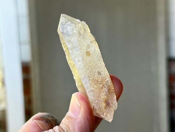 Golden Healer Lemurian Quartz, Double Terminated with Angel Hair Rutile Inclusions, 40g, Rare Find, Diamantina, Minas Gerais, Brazil T780