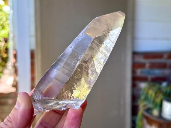 Lightning Strike Lemurian Quartz, Water Clear with Time Link, 605g, Rare Find, Amplify Prana & Chi, Goias, Brazil V003