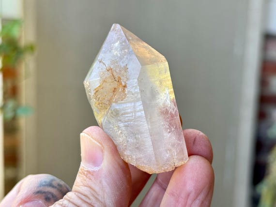 White Phantom Lemurian Quartz, White Amphibole Inclusion, 57g, Crystal for Angelic Contact, Minas Gerais, Brazil S407