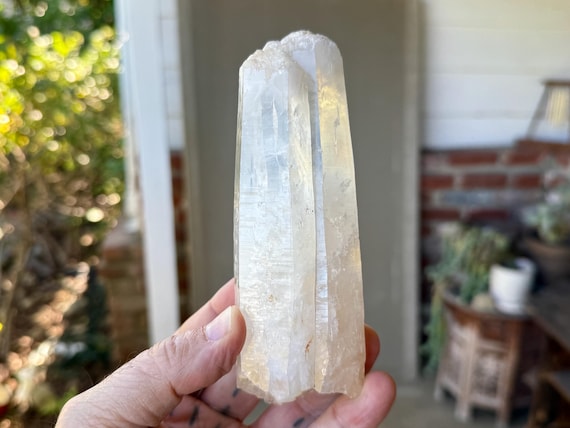 White Tipped Halloysite Quartz, Tantric Twin & Etched Termination, 393g, Old Find, Angel Phantom Quartz, Boyaca, Colombia V216