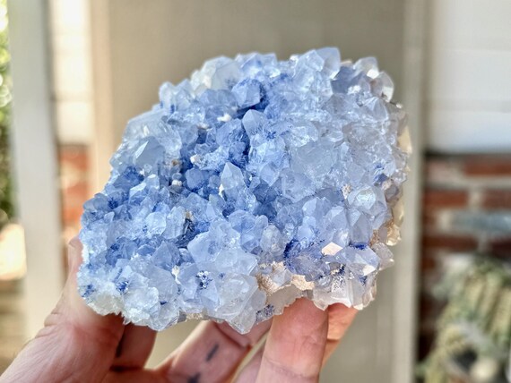 Dumortierite Quartz Cluster, 557g, New Find, Third Eye Chakra and Throat Chakra, Enhance Lucid Dreaming, Bahia, Brazil W827