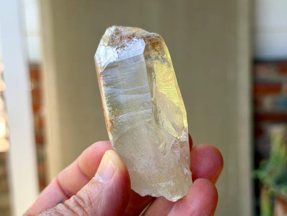 Cathedral Quartz, Water Clear with White Kaolinite, 128g, New Find, Purification & Detoxification, Diamantina, Minas Gerais, Brazil A915