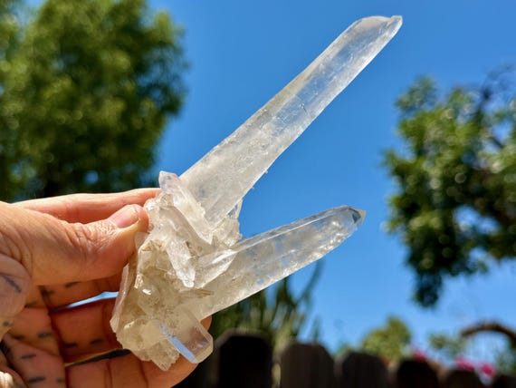 Laser Quartz, Twin Flame Formation, 206g, Energetic Clearing, Diamantina, Minas Gerais, Brazil B119