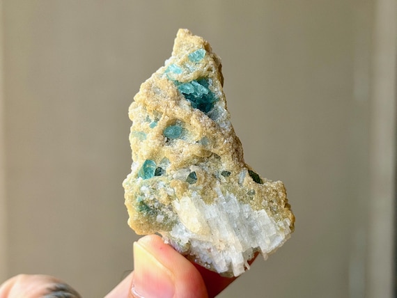 Unicorn Stone, Blue Tourmaline & Golden Mica, 38g, Third Eye, Throat and Crown Chakra, Minas Gerais, Brazil B504