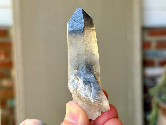 Black Phantom Lemurian Quartz, Penetrator Crystal, 85g, Detoxification & Purification, Bahia, Brazil B341