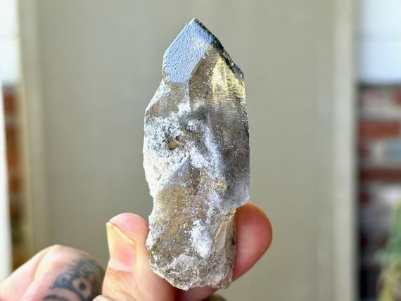 Black Phantom Lemurian Dissolution Quartz, Hydrothermally Etched, 82g, Spiritual Transformation, Bahia, Brazil T746