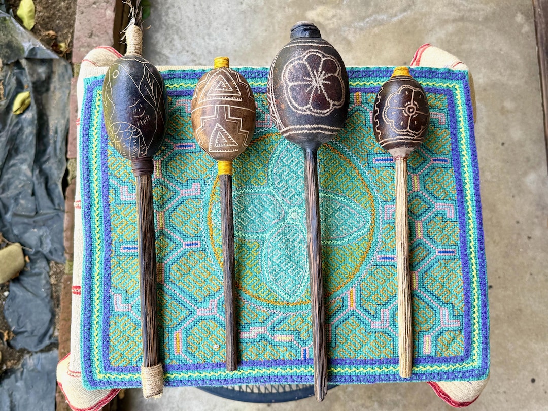 Peru Rattle Shipibo Rattle, Traditional Shaman Rattle for Medicine Ceremony, Parrot ...