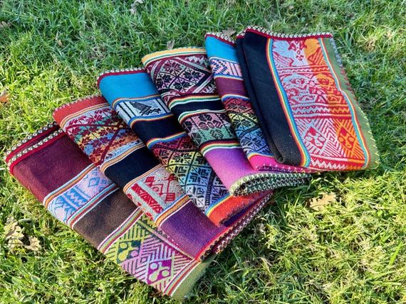 Shamanic Manta Cloth, Traditional Mesa Cloth for Shamanic Plant Medicine Ceremony, Choose ONE of Six, Handmade in Ausungate, Peru