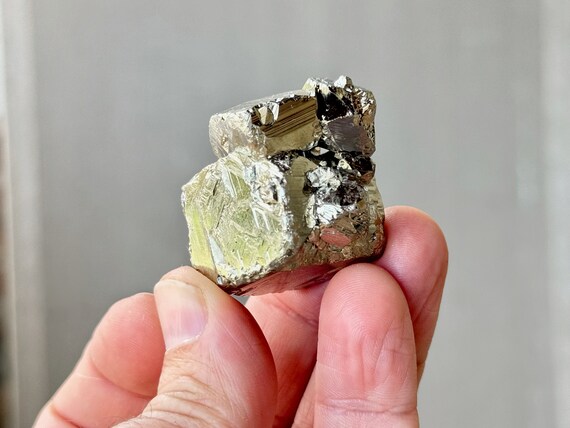 Pyrite, Etched Cubic Formation, 90g, Highest Quality, Protection and Manifestation Crystal, Huanuco Province, Peru P376