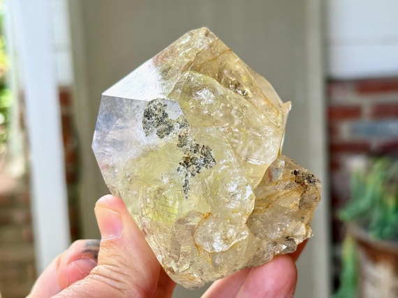 Golden Healer Herkimer Diamond, Double Terminated with Rainbows, 340g, Third Eye Chakra, Universal Life Force, New York V391