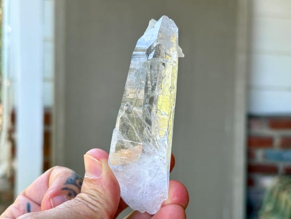 Cathedral Laser Quartz, Water Clear, Dolphin Formation, 107g, Lightbrary Crystal, Akashic Record, Diamantina, Minas Gerais, Brazil T405