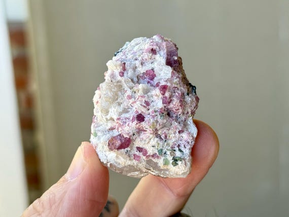 Unicorn Stone Quartz, Feldspar with Pink Tourmaline, 42g, Astral Travel & Heart Healing, Coronel Murta, Minas Gerais, Brazil A316