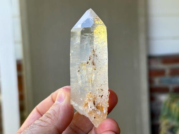 Blue Smoke Quartz, Double Terminated, 115g, New Find, Water Clear with Phantom Mist Inclusions, La Belleza Mine, Santander, Colombia T373