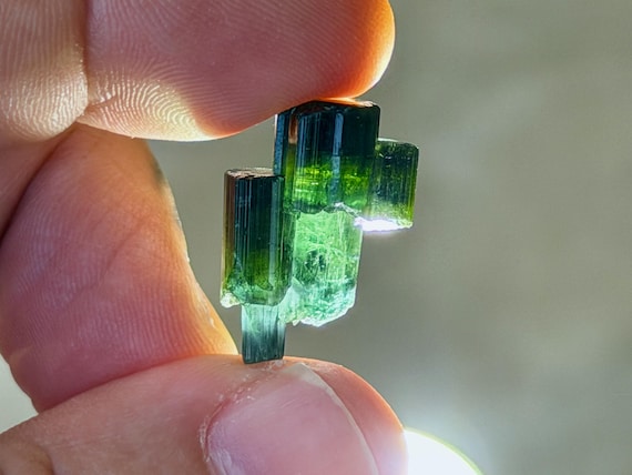 Bicolor Tourmaline, Aricanga Mine, Blue & Green, 4g, São Jose do Safira, Minas Gerais, Brazil B470