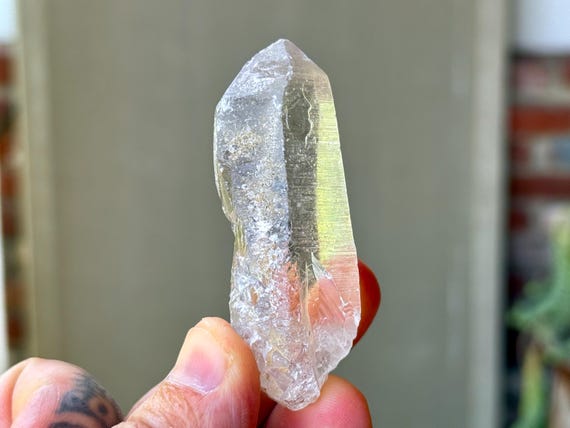 Russian Lemurian Quartz, Water Clear, Sacred Scribe Crystal, 52g, Old Find, Yuzhnyi Quarry, Oblast, Russia A750