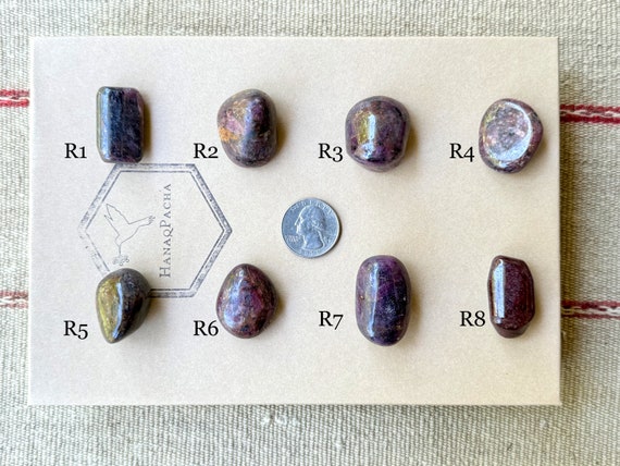 Ruby Tumbled Stones, Choose ONE of Eight, Purple Rubies from India, Kundalini Energy, Prosperity and Abundance R457