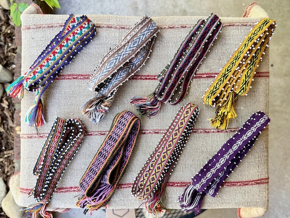 Watana Ties, Large Size, Andean Beaded Bracelet/Hatband, Traditional Despacho Tie for Mesa, Handmade in Chawaytiri, Peru