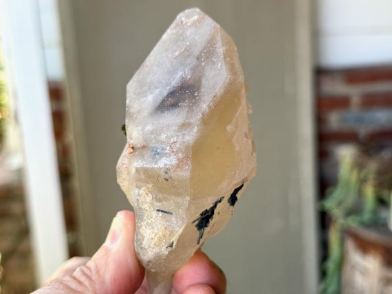 Citrine with Black Tourmaline, All Natural, 296g, Creativity & Manifestation, Coronel Murta, Minas Gerais, Brazil V474