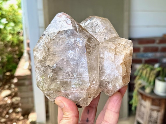 Herkimer Diamond with Rainbows, Self-Standing, 1.8 Kilo, Mother & Child Formation, Third Eye Chakra, Universal Life Force, New York W875