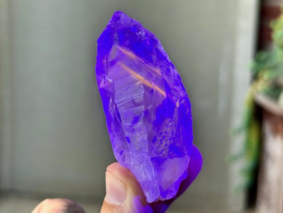 Powellite Phantom Root Quartz, UV Reactive & All Natural, 81g, New Find, Raw Unpolished Powellite Quartz, Bahia, Brazil T760