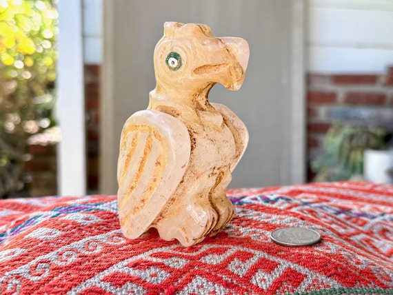 Condor Statue, Hand Carved Andean Quartz Condor for Shamanic Altar, Handmade in Peru's Sacred Valley
