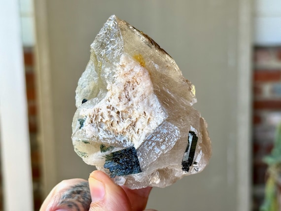 Unicorn Stone, Citrine with Green Tourmaline & Feldspar, 222g, Creativity and Manifestation, Coronel Murta, Minas Gerais, Brazil V169