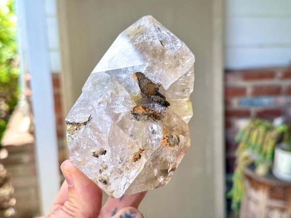 Herkimer Diamond Twin with Rainbows, Double Terminated, 675g, Old Find, Third Eye Chakra, Universal Life Force, New York W876