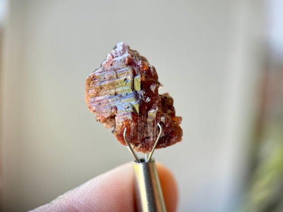 Spessartine Garnet, Naturally Etched, 8.2g, Rare Find, Red Garnet for Root & Heart Chakra, Stimulating Energy, Pakistan R480