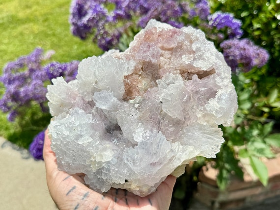 Amethyst Flower Quartz, Crystalline Formations, 1.9 Kilogram, Aesthetic Crystal for Display, Rio Grande do Sul, Brazil W270