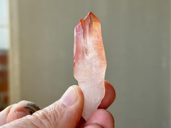 Scarlet Temple Pink Lemurian Quartz, Tantric Twin, 27g, Original Find, Diamantina, Minas Gerais, Brazil A063